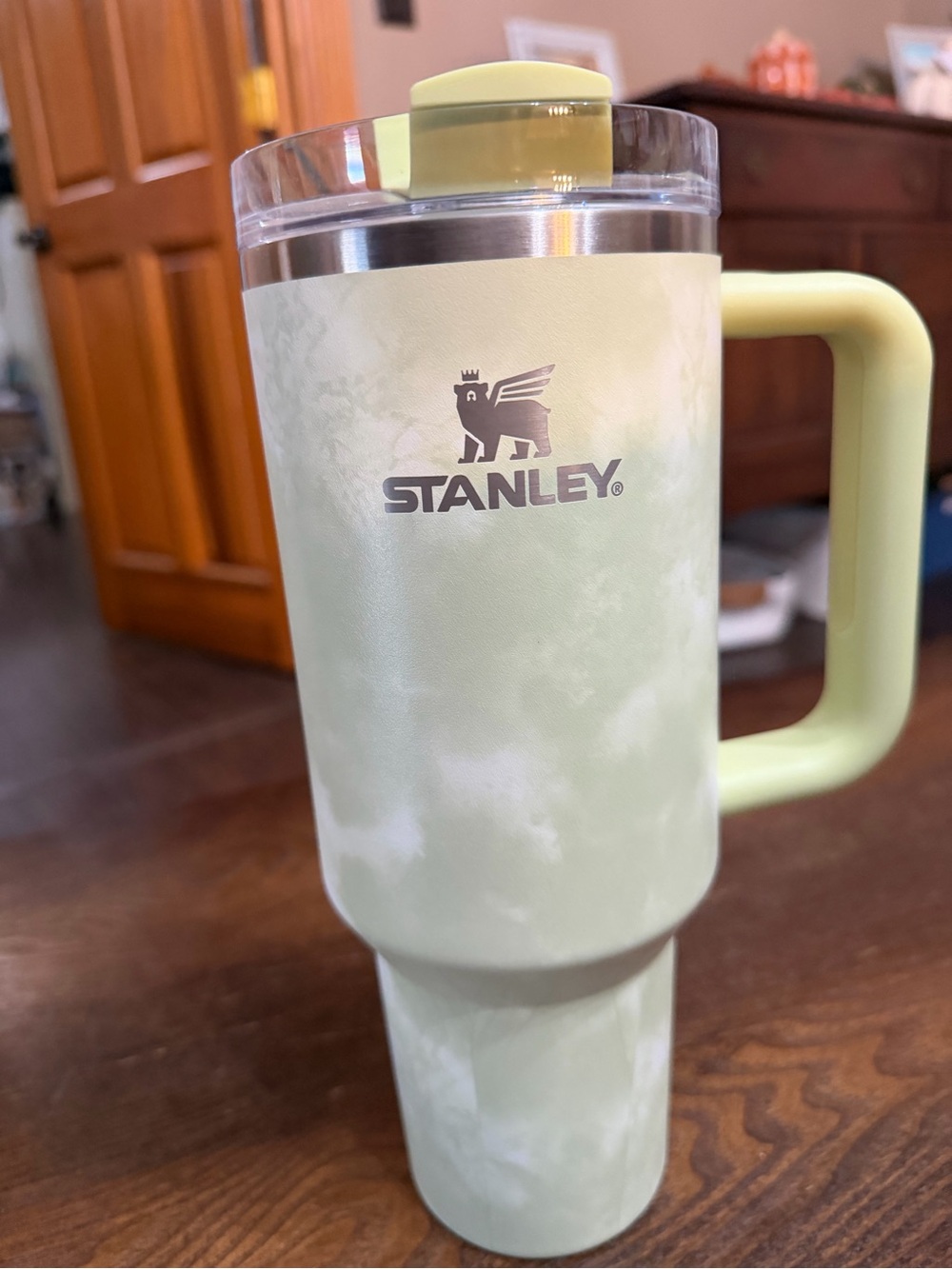 Stanley Pale Green Travel Mug with Handle